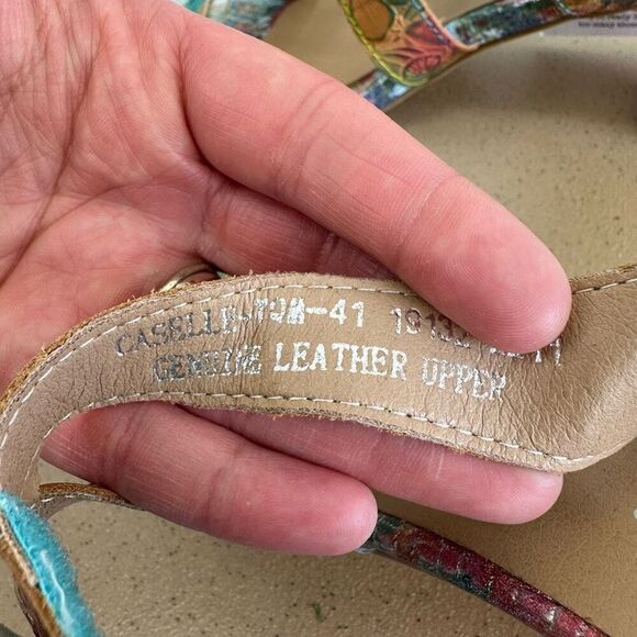 Spring Step L’ Artiste Women’s Casbelle Dried Flower Lucite Black Heel Sandal - Picture 3 of 10